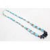Necklace 925 Sterling Silver beads blue turquoise lapis lazuli stones P 408